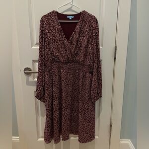 Draper James RSVP Burgundy Dot Dress XXL
